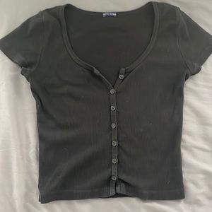 Black Brandy Melville short sleeve button shirt